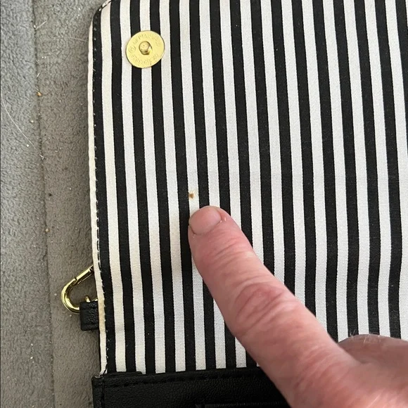 Betsey Johnson Black and Gold Floral Wristlet - Picture 3 of 6